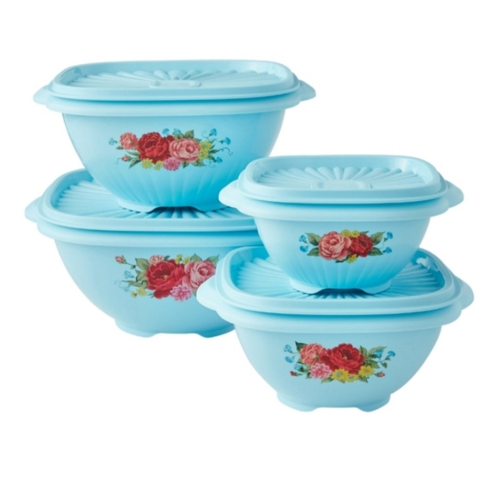 ❤️ New Pioneer Woman Sweet Rose Food Storage Containers 8-Piece Set with…